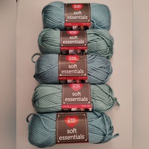 5 Brand New Red Heart Soft Essentials Yarn Pack